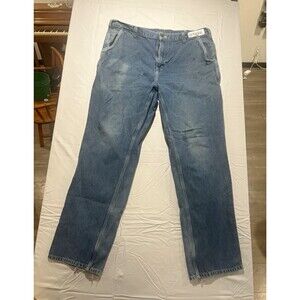 Carhartt 382-83 Denim Cotton Work Pants Blue Men 40x34 Construction